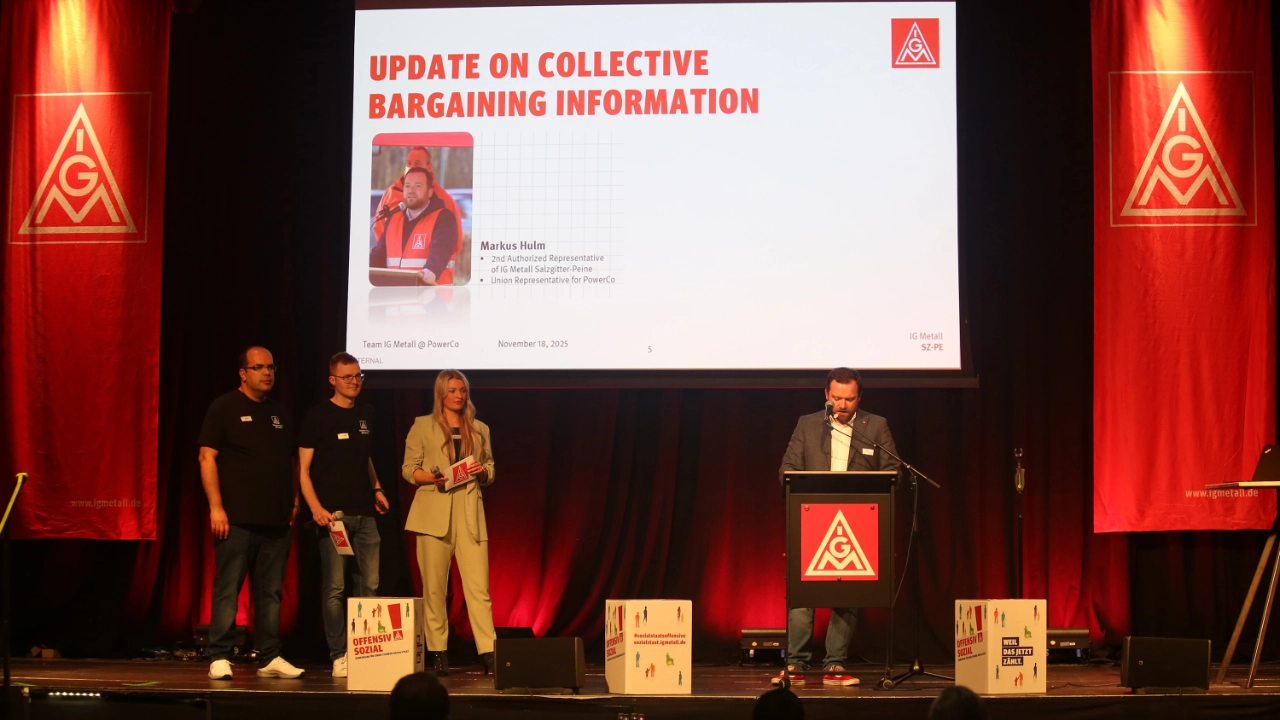 Von links nach rechts (Mahdi Louchem, Pascal Grundmeier, Jessica Lautenschläger, Markus Hulm).
