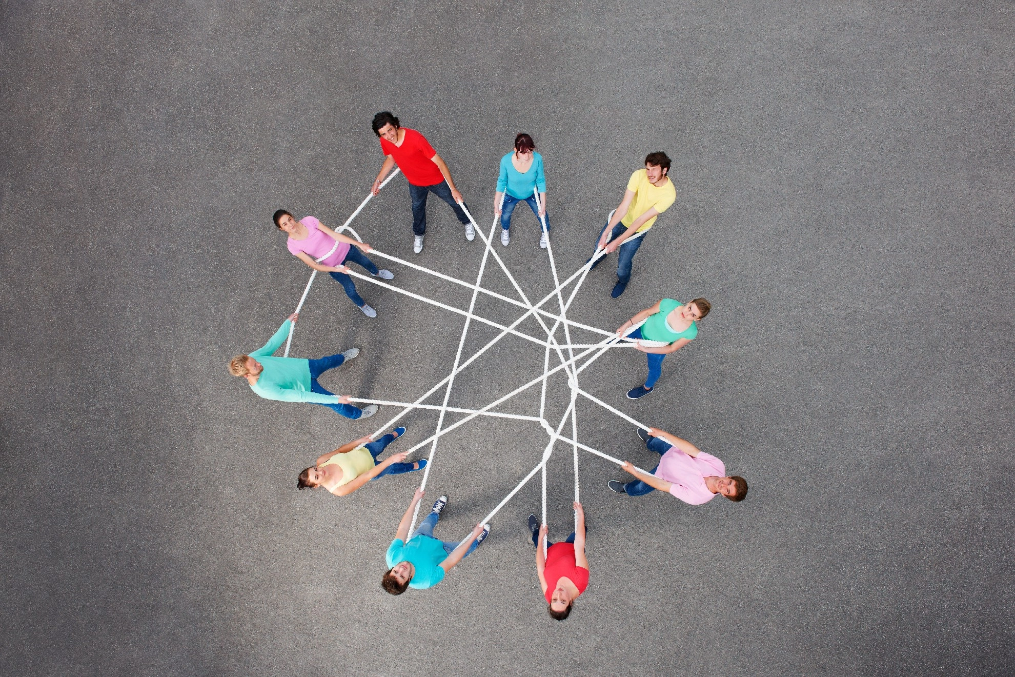 Teambuildung Netz zusammen Bildung Gruppe