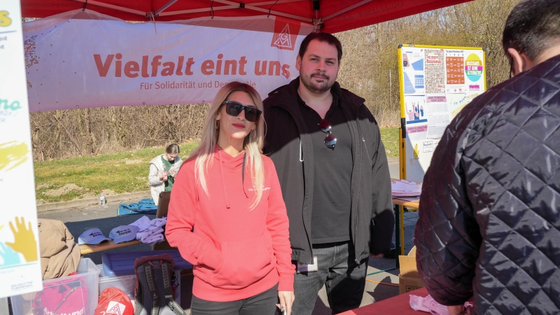 Kundgebung zum Tag gegen Rassismus bei Salzgitter Flachstahl