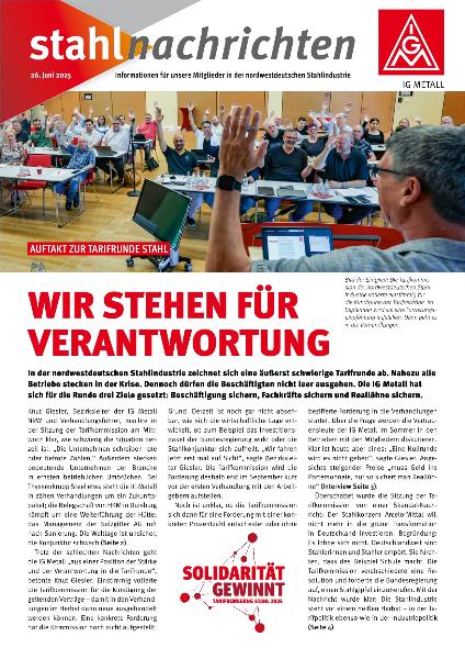 IG Metall Stahlnachrichten #1 vom 26.7.2025 zum Tarifrunde Auftakt