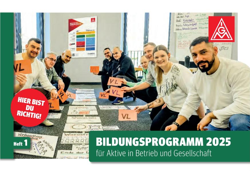 Zentrales Bildungsprogramm 2025 für Aktive in Betrieb und Gesellschaft