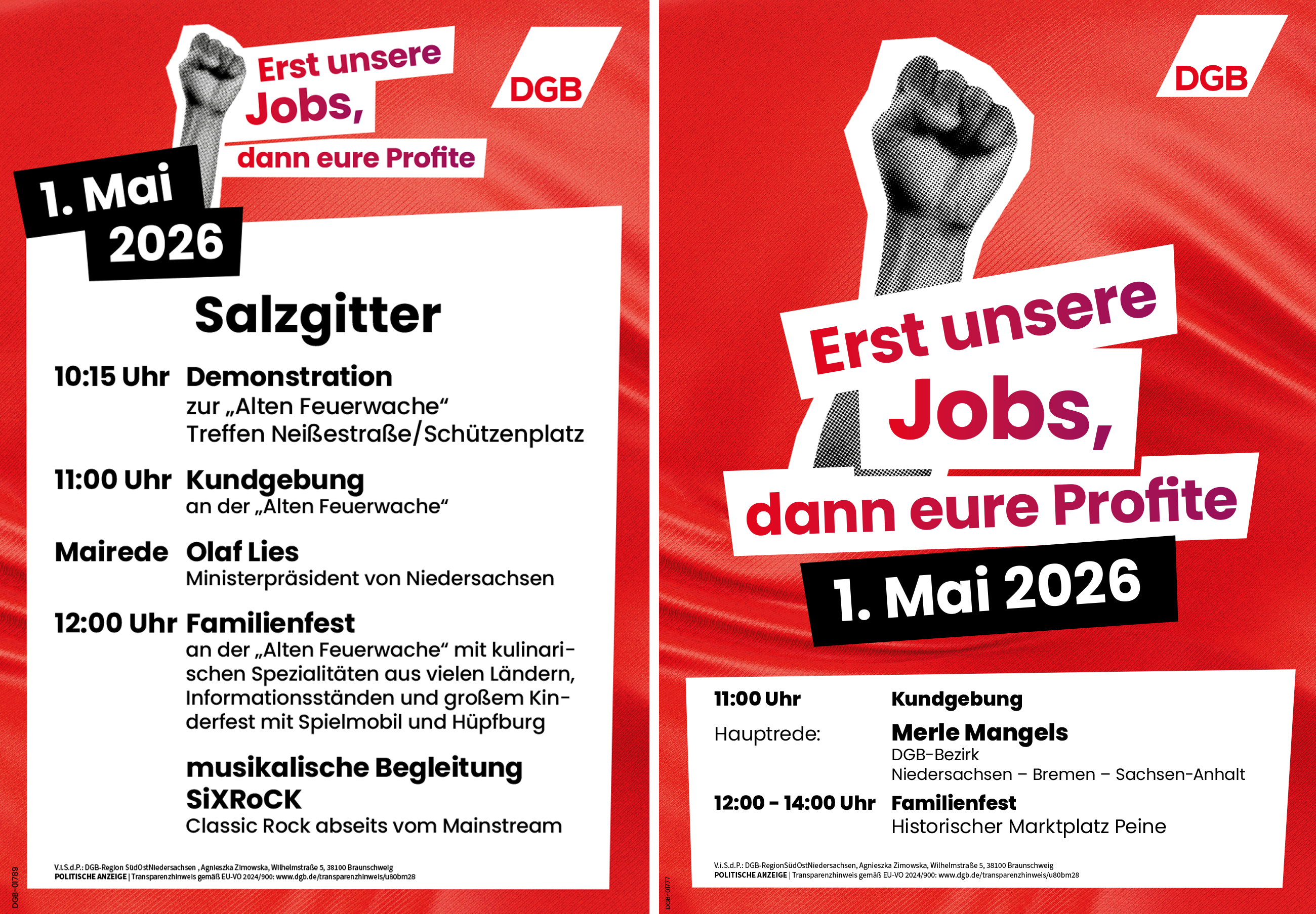 Der Tag der Arbeit in Salzgitter und Peine