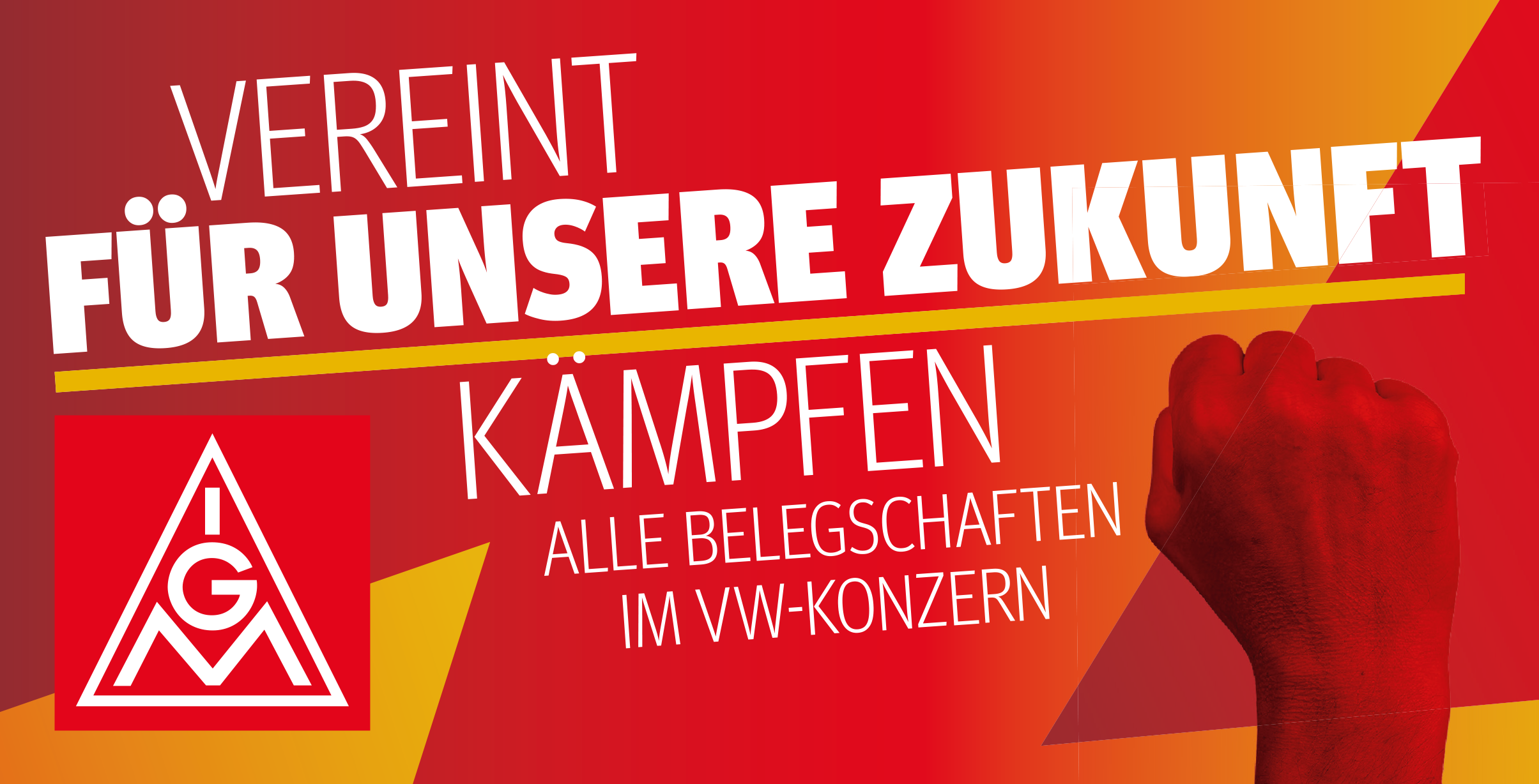 Banner "Vereint für unsere Zukunft"