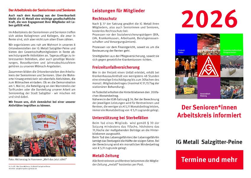 Der Senioren*innen Arbeitskreis informiert: Termine und mehr 2026